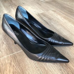 Aldo Black Leather Heel